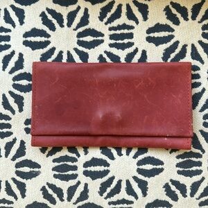 ABLE soft leather wallet, burnt red